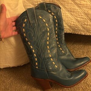 Blue cowboy boots